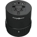 International Travel Adapter Twist w/ Region Design Worldwide Voltage